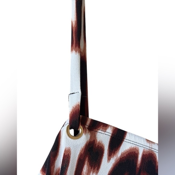 Bold Element Brown and Black Leopard Print Sleeveless Jumpsuit Chain Belt - Picture 11 of 16